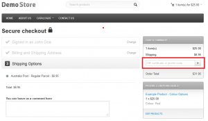 Code and Certificates section at checkout